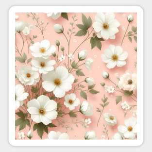 White Flowers Sticker
